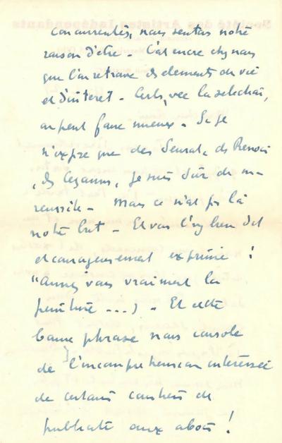 Paul SIGNAC - Lettre autographe signée, 1929, Seurat, Renoir, Cézanne. 2