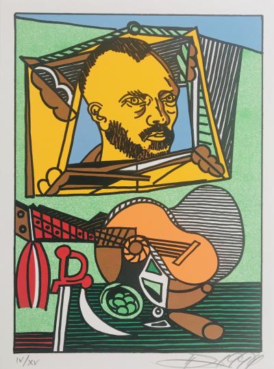 Gudmundur ERRO - Van Gogh et Picasso, 1994 - Sérigraphie originale signée 2