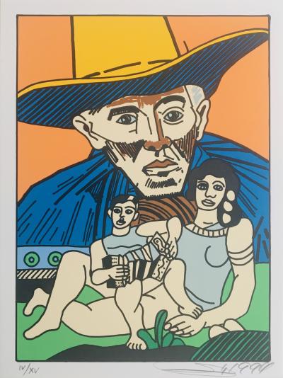 Gudmundur ERRO – Van Gogh und Léger, 1994 – Original signierter Siebdruck
