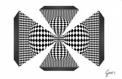 Gaudi .C - Space-age-60-s-quadrifoglio-design, 2023 - art numérique 2
