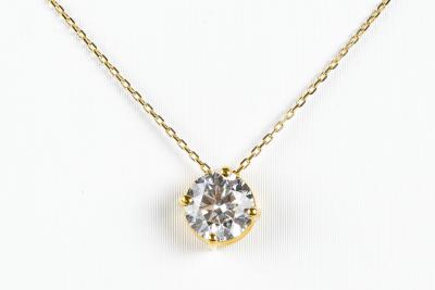 Collier chaine en Or Jaune 18 carats ornée d’1 diamant - 0,80cts 2