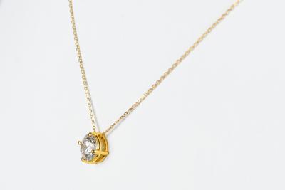 Collier chaine en Or Jaune 18 carats ornée d’1 diamant - 0,80cts 2