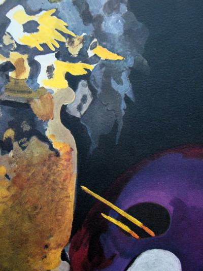 Georges BRAQUE ( d’après ) - Vase De Fleures Jaunes, 1955 - Lithographie signée 2
