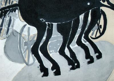 Georges BRAQUE ( d'après ) - Char avec trois chevaux, 1955 - Lithographie 2
