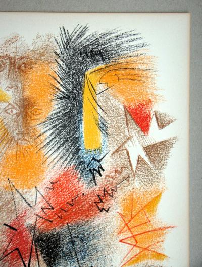 André MASSON - Astres et Visages, 1972 - Lithographie originale en couleurs 2