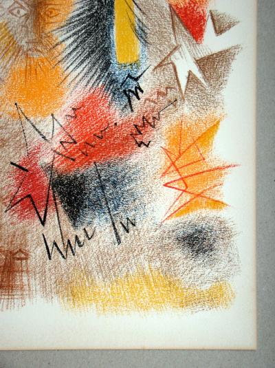 André MASSON - Astres et Visages, 1972 - Lithographie originale en couleurs 2
