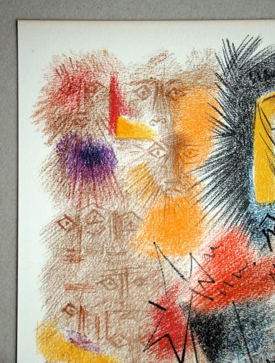 André MASSON - Astres et Visages, 1972 - Lithographie originale en couleurs 2