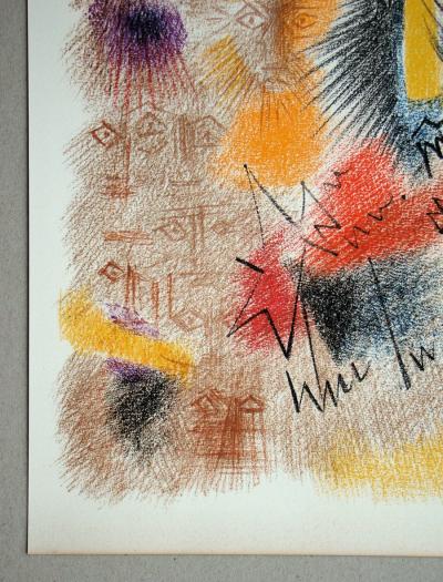 André MASSON - Astres et Visages, 1972 - Lithographie originale en couleurs 2