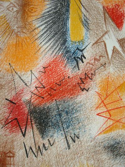 André MASSON - Astres et Visages, 1972 - Lithographie originale en couleurs 2