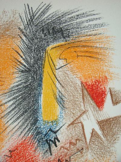 André MASSON - Astres et Visages, 1972 - Lithographie originale en couleurs 2