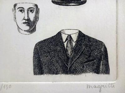 René Magritte - Grabado Antiguo firmado a lápiz, Edición Limitada 2