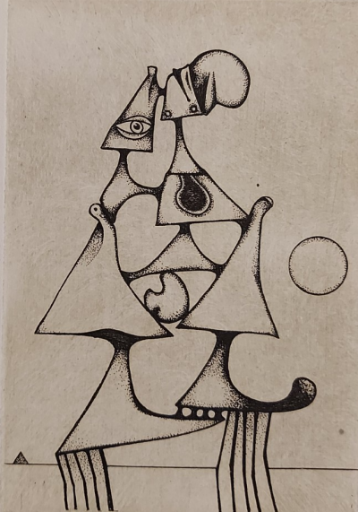 Desmond Morris - Composition surréaliste, circa 2008 - Gravure originale signée  au crayon 2