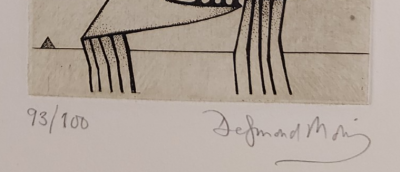Desmond Morris - Composition surréaliste, circa 2008 - Gravure originale signée  au crayon 2