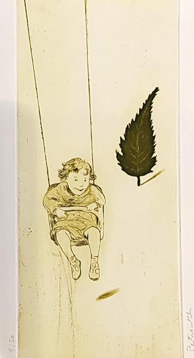 Françoise PETROVITCH - Enfant à la balançoire - Gravure originale signée au crayon 2