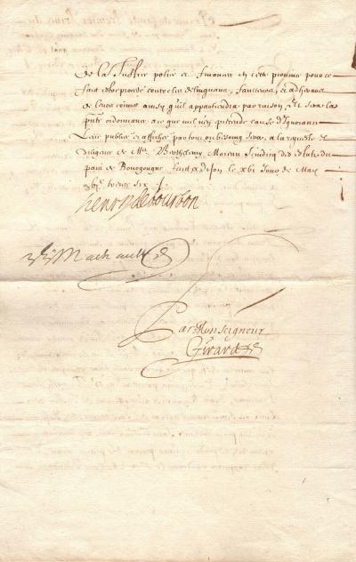 Henri II de Bourbon, prince de Condé. Pièce et lettre signées. 1636 et 1638 2