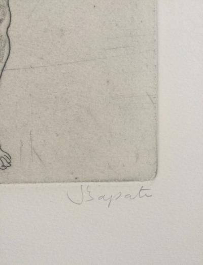 Julio ZAPATA - Personnage en mouvement - Eau-forte signée à la main 2