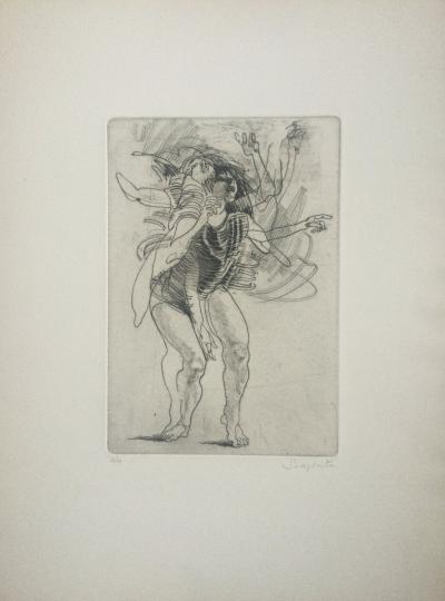 Julio ZAPATA - Personnage en mouvement - Eau-forte signée à la main 2