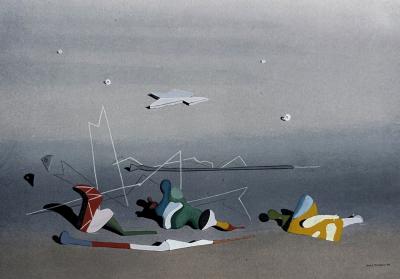 Yves Tanguy - Surrealist landscape - Lithograph signed in the plate 2