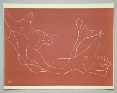 Henri LAURENS - Sirènes, 1959 - Linoleum engraving monogrammed 2