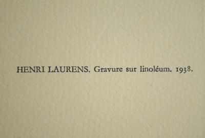Henri LAURENS - Sirènes, 1959 - Linoleum engraving monogrammed 2