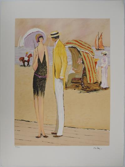 Ramon DILLEY : Couple sur la plage - Lithographie originale signée 2