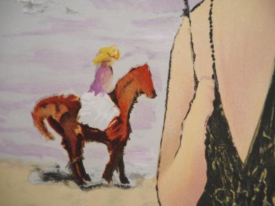 Ramon DILLEY : Couple sur la plage - Lithographie originale signée 2