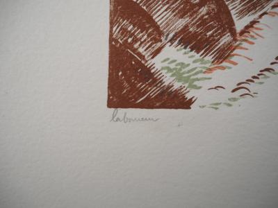 Jean Emile LABOUREUR : La chasse, 1927 - Gravure sur bois originale signée 2