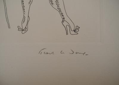 Charles PICART LE DOUX : Jeune femme au chien - Gravure originale signée 2