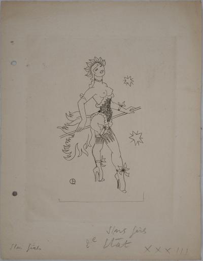 Charles PICART LE DOUX (1881-1959), Danseuse de cabaret  - Gravure sur cuivre originale signée 2