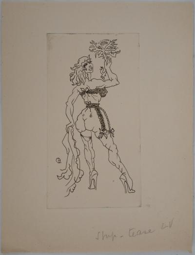 Charles PICART LE DOUX : Strip-tease - Gravure sur cuivre originale signée 2
