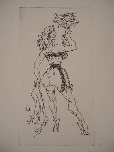 Charles PICART LE DOUX : Strip-tease - Gravure sur cuivre originale signée 2