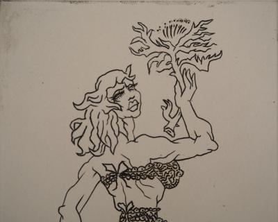 Charles PICART LE DOUX : Strip-tease - Gravure sur cuivre originale signée 2
