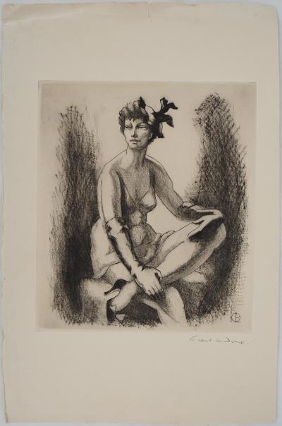 Charles PICART LE DOUX (1881-1959), Elégante assise - Gravure sur cuivre originale signée 2