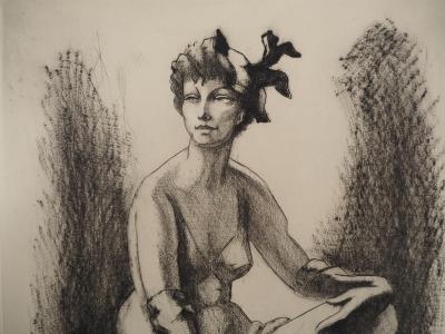 Charles PICART LE DOUX (1881-1959), Elégante assise - Gravure sur cuivre originale signée 2