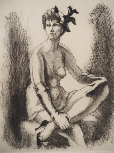 Charles PICART LE DOUX (1881-1959), Elégante assise - Gravure sur cuivre originale signée 2