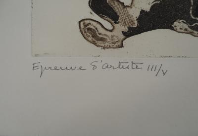 Colette PETTIER (1907-1983), Branches aux oiseaux - Gravure sur cuivre originale, signée 2