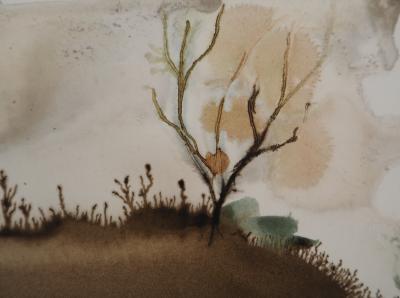 Colette PETTIER (1907-1983), Prairie en hiver -  Aquarelle originale signée 2