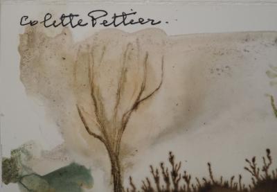 Colette PETTIER (1907-1983), Prairie en hiver -  Aquarelle originale signée 2