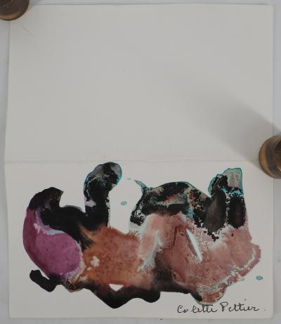 Colette PETTIER (1907-1983), Créature de la nuit - Aquarelle originale, signée 2