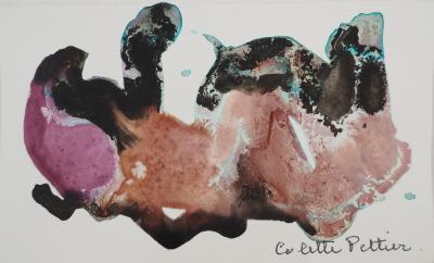 Colette PETTIER (1907-1983), Créature de la nuit - Aquarelle originale, signée 2