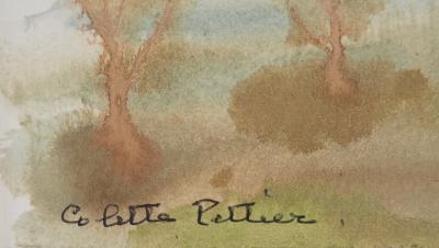 Colette PETTIER (1907-1983), La forêt - Aquarelle originale signée 2
