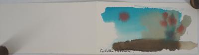 Colette PETTIER (1907-1983), Paysage au ciel bleu - Aquarelle originale signée 2