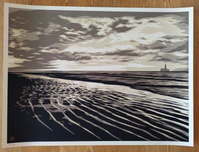Shepard FAIREY (Obey) - Moon Over  Biloxi White, 2011 - Sérigraphie signée et numérotée 2