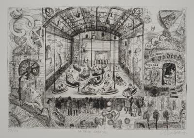 Suzanne BALKANYI : La fête foraine, Gravure originale signée 2