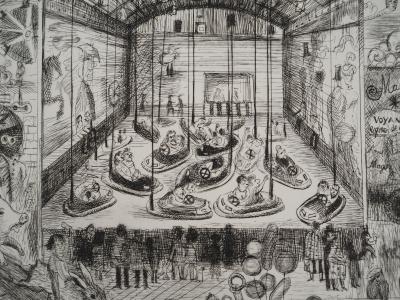 Suzanne BALKANYI : La fête foraine, Gravure originale signée 2