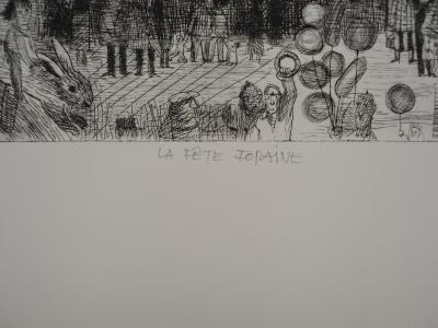 Suzanne BALKANYI : La fête foraine, Gravure originale signée 2