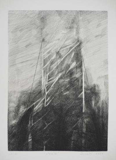 Jean DOMETTI, Stèle II, 1989 - Gravure sur cuivre originale signée 2
