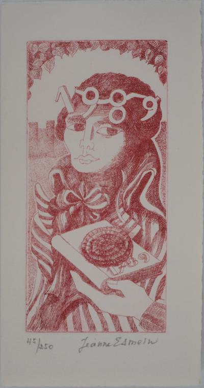 Jeanne ESMEIN 1989, 1989 - Gravure sur cuivre originale signée 2