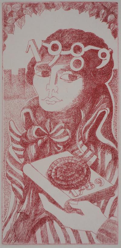 Jeanne ESMEIN 1989, 1989 - Gravure sur cuivre originale signée 2