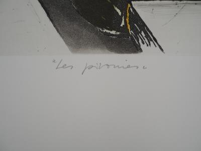 Annapia ANTONINI Les pivoines, 1968 - Gravure sur cuivre originale à l'aquatinte signée 2